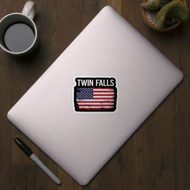 The American Flag Twin Falls Twin Falls Autocollant TeePublic FR